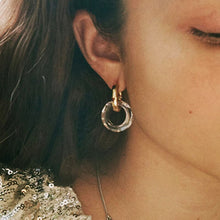 Load image into Gallery viewer, Brass With 18k Gold Transparent Glass Stud Earrings Women Jewelry