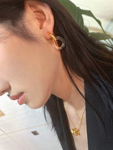 Load image into Gallery viewer, Brass With 18k Gold Transparent Glass Stud Earrings Women Jewelry