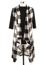 Load image into Gallery viewer, Black/White Buffalo Long Vest