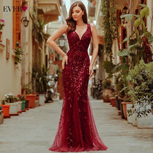 Load image into Gallery viewer, Burgundy Evening Dresses For Women Party Ever Pretty EP07886 Elegant V
