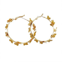Load image into Gallery viewer, Butterfly Big Hoop Crystal Circle Earrings