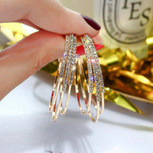 Load image into Gallery viewer, Butterfly Big Hoop Crystal Circle Earrings