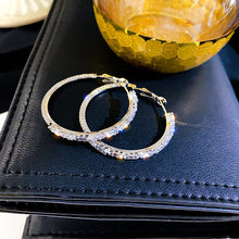Load image into Gallery viewer, Butterfly Big Hoop Crystal Circle Earrings