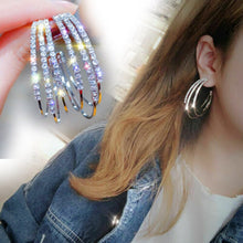 Load image into Gallery viewer, Butterfly Big Hoop Crystal Circle Earrings