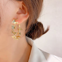 Load image into Gallery viewer, Butterfly Big Hoop Crystal Circle Earrings