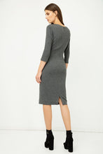 Load image into Gallery viewer, Grey Fitted Knit Dress