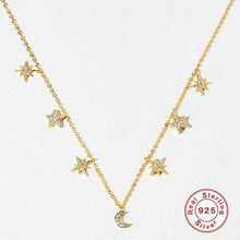 Load image into Gallery viewer, Stars Moon Real 925 Sterling Silver Necklace