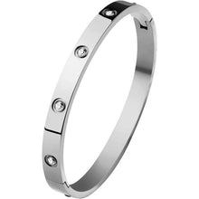 Load image into Gallery viewer, 18 K Crystal Bangle Bracelet Gold Plated