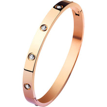 Load image into Gallery viewer, 18 K Crystal Bangle Bracelet Gold Plated