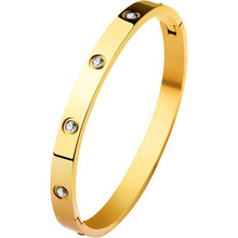 Load image into Gallery viewer, 18 K Crystal Bangle Bracelet Gold Plated