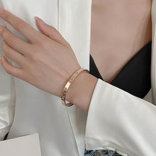 Load image into Gallery viewer, 18 K Crystal Bangle Bracelet Gold Plated
