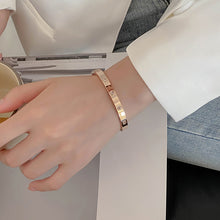 Load image into Gallery viewer, 18 K Crystal Bangle Bracelet Gold Plated