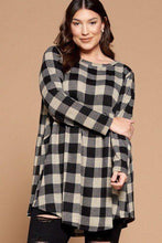 Load image into Gallery viewer, Soft Knit Buffalo Plaid Tunic Top