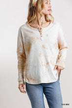 Load image into Gallery viewer, Long Sleeves Tie Dye Front Button Women's Top