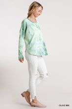 Load image into Gallery viewer, Long Sleeves Tie Dye Front Button Women's Top