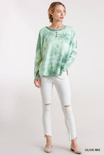 Load image into Gallery viewer, Long Sleeves Tie Dye Front Button Women's Top