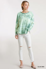 Load image into Gallery viewer, Long Sleeves Tie Dye Front Button Women's Top