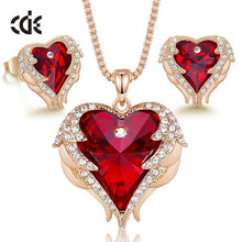 Load image into Gallery viewer, CDE Fashion Jewelry Sets for Women Angel Wings Heart Wedding Set with
