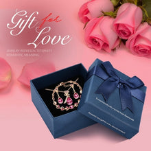 Load image into Gallery viewer, CDE Women Gold Jewelry Set Embellished with Blue Crystal Rose Necklace