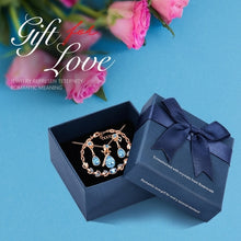 Load image into Gallery viewer, CDE Women Gold Jewelry Set Embellished with Blue Crystal Rose Necklace