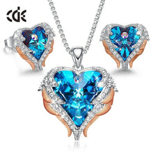 Load image into Gallery viewer, CDE Women Necklace Earrings Jewelry Set Embellished With Crystals from