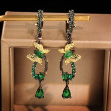 Load image into Gallery viewer, Bohemia Jewelry Delicate Elegant Butterfly Emerald Drop