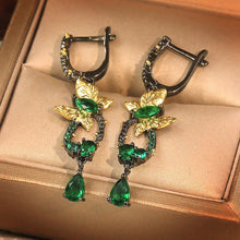 Load image into Gallery viewer, Bohemia Jewelry Delicate Elegant Butterfly Emerald Drop