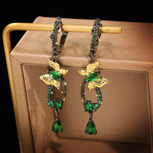 Load image into Gallery viewer, Bohemia Jewelry Delicate Elegant Butterfly Emerald Drop