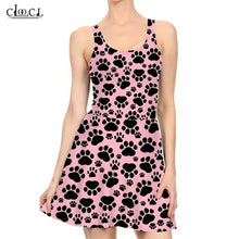 Load image into Gallery viewer, Best Friend Pet Dog Paw Dress Fashion 3D Print Female - Sophornlilly