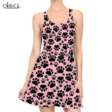 Load image into Gallery viewer, Best Friend Pet Dog Paw Dress Fashion 3D Print Female - Sophornlilly
