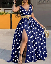 Load image into Gallery viewer, Long Dress Print Split Loose Maxi