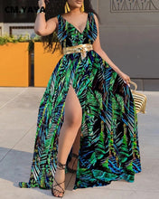 Load image into Gallery viewer, Long Dress Print Split Loose Maxi
