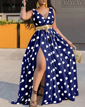 Load image into Gallery viewer, Long Dress Print Split Loose Maxi