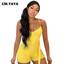 Load image into Gallery viewer, Women Playsuit Solid Strap V neck Strechy Bandage Sashes - Sophornlilly