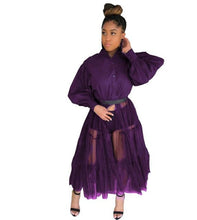 Load image into Gallery viewer, Summer Long Sleeve Maxi Blouses Mesh Patchwork