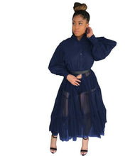 Load image into Gallery viewer, Summer Long Sleeve Maxi Blouses Mesh Patchwork