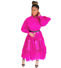 Load image into Gallery viewer, Summer Long Sleeve Maxi Blouses Mesh Patchwork