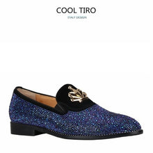 Load image into Gallery viewer, Haze Blue Rhinestone SUEDE Men Shoes