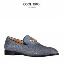 Load image into Gallery viewer, Haze Blue Rhinestone SUEDE Men Shoes