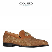 Load image into Gallery viewer, Haze Blue Rhinestone SUEDE Men Shoes