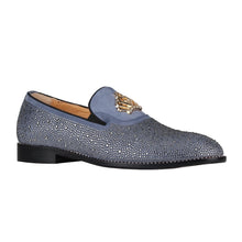 Load image into Gallery viewer, Haze Blue Rhinestone SUEDE Men Shoes