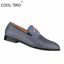 Load image into Gallery viewer, Haze Blue Rhinestone SUEDE Men Shoes