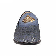 Load image into Gallery viewer, Haze Blue Rhinestone SUEDE Men Shoes