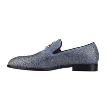 Load image into Gallery viewer, Haze Blue Rhinestone SUEDE Men Shoes