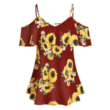 Load image into Gallery viewer, Camisetas Verano Mujer Plus Size Women Sunflower Printed Camis Short - Sophornlilly