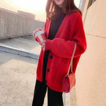 Load image into Gallery viewer, Cardigan Autumn V Neck Pockets Knitted Sweater Long