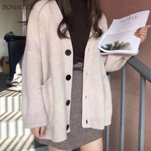 Load image into Gallery viewer, Cardigan Autumn V Neck Pockets Knitted Sweater Long