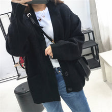 Load image into Gallery viewer, Cardigan Autumn V Neck Pockets Knitted Sweater Long