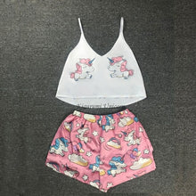Load image into Gallery viewer, Cartoon Animal Print Mooie Nachtkleding Thuis Pak Zomer V hals Sexy