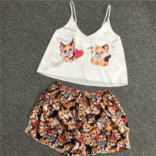 Load image into Gallery viewer, Cartoon Animal Print Mooie Nachtkleding Thuis Pak Zomer V hals Sexy